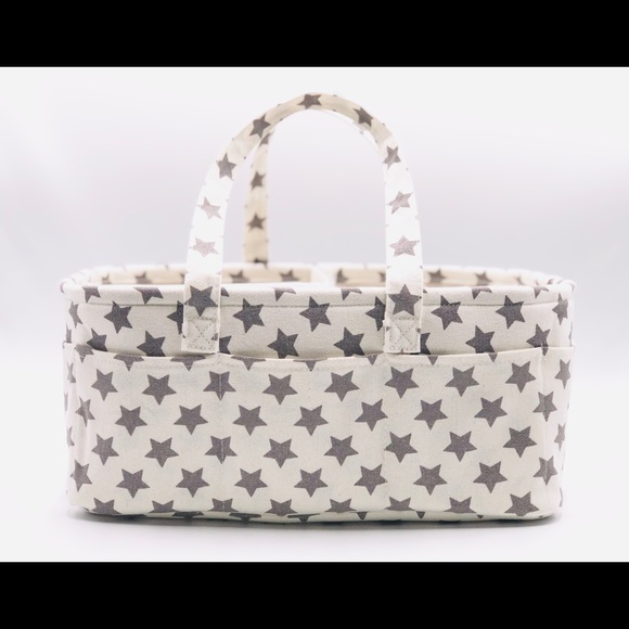 COPY - Home Personal Organizer or Diaper Bag White With Grey Stars Removable Di… - Picture 4 of 8